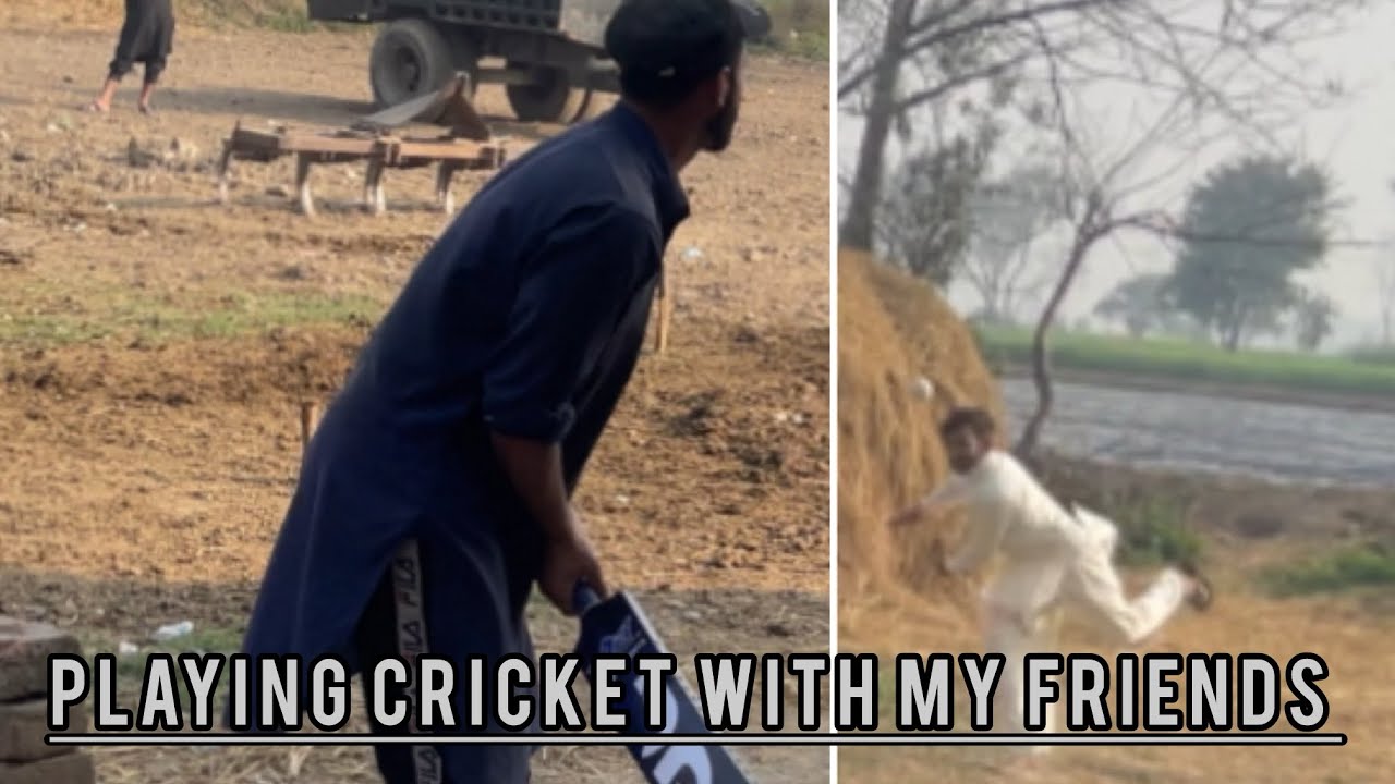 Playing cricket with my friends 🥀🥀🥀