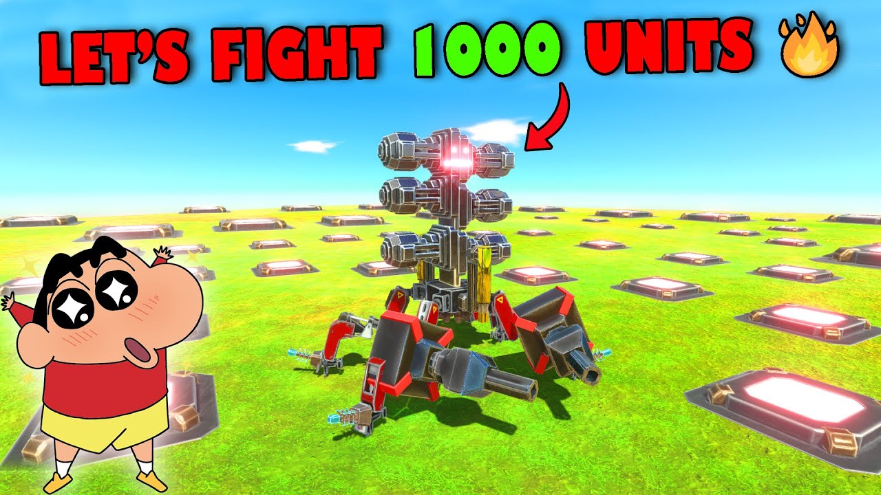 I Upgraded RED MONSTER to FIGHT ALL units in Animal Revolt Battle Simulator with SHINCHAN and CHOP