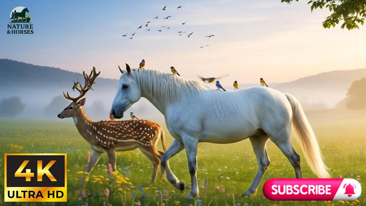 Horse of the Morning Breeze - Relaxing Music Video From Nature & Horses