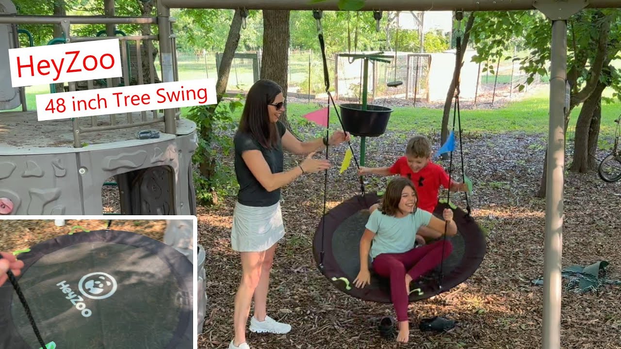 HeyZoo 48 inch Tree Swing, large swing with 900# weight limit! #swing #saucer #outdoorfun
