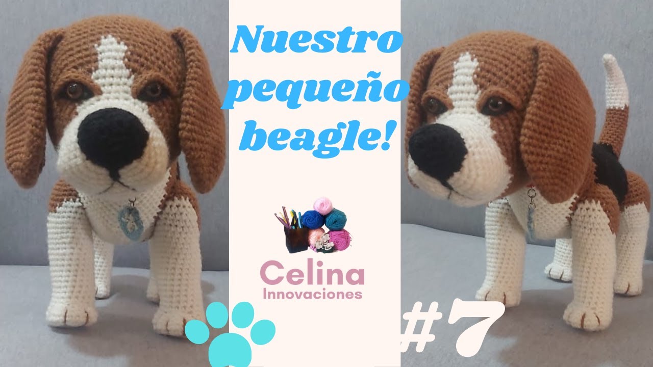 🖐✌PERRITO BEAGLE AMIGURUMI/CROCHET🐾TUTORIAL # 7 cabeza