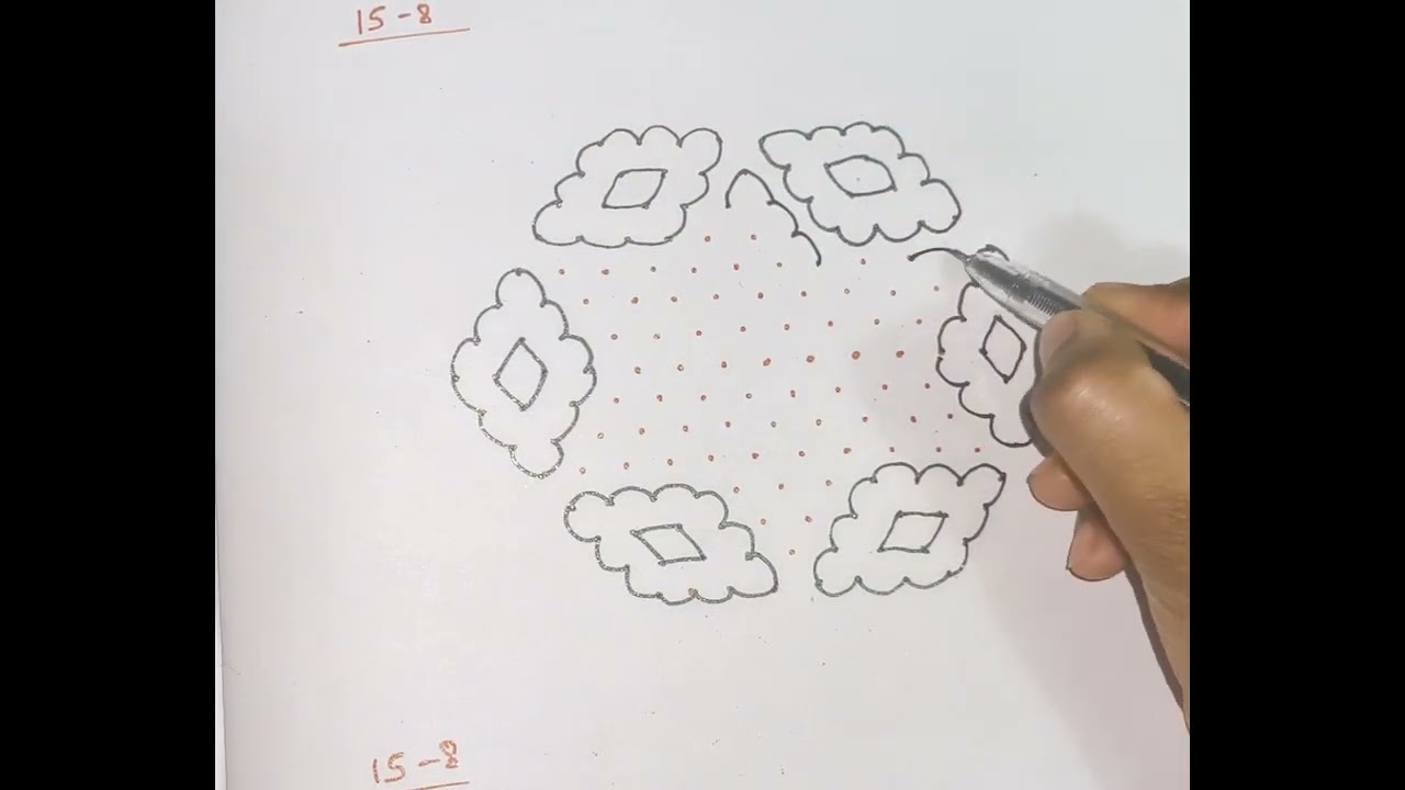 15*8 Dot's Rangoli Designs/Festival Rangoli Designs#dotsrangoli #dailyrangoli  