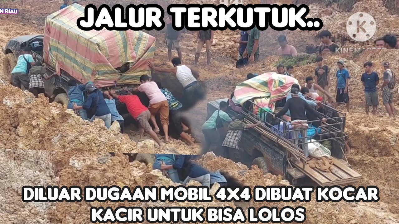 JALUR TERKUTUK !! DILUAR DUGAAN SEKELAS JAGOAN LUMPUR MOBIL 4X4 DIBUAT KOCAR KACIR UNTUK LOLOS 