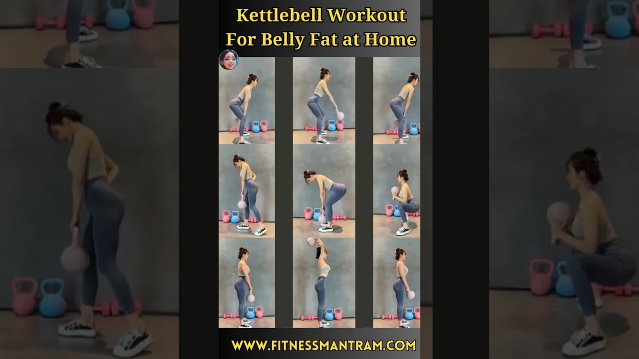 Kettlebell Workout For Belly Fat at Home#weightloss#loseweightfast #bellyfat #workout #youtubeshorts