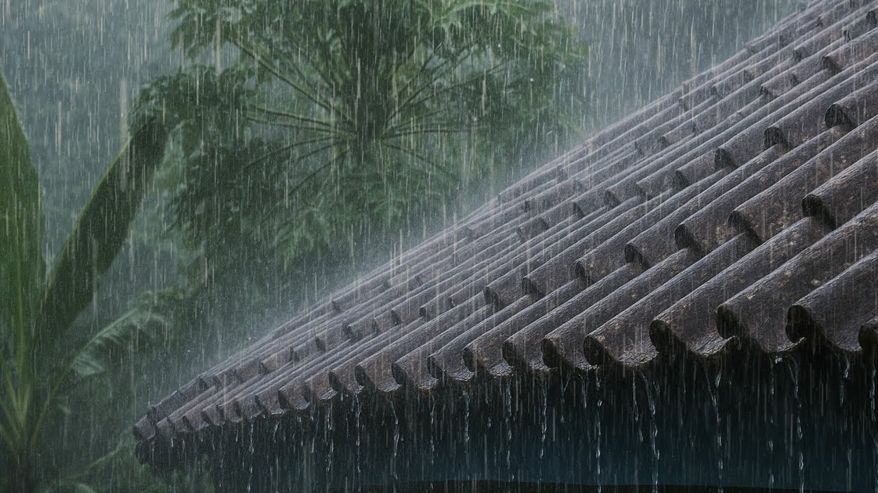 Heavy Rain and Thunderstorms Plunge into the Unspoiled Countryside, Perfect for Sleep Therapy