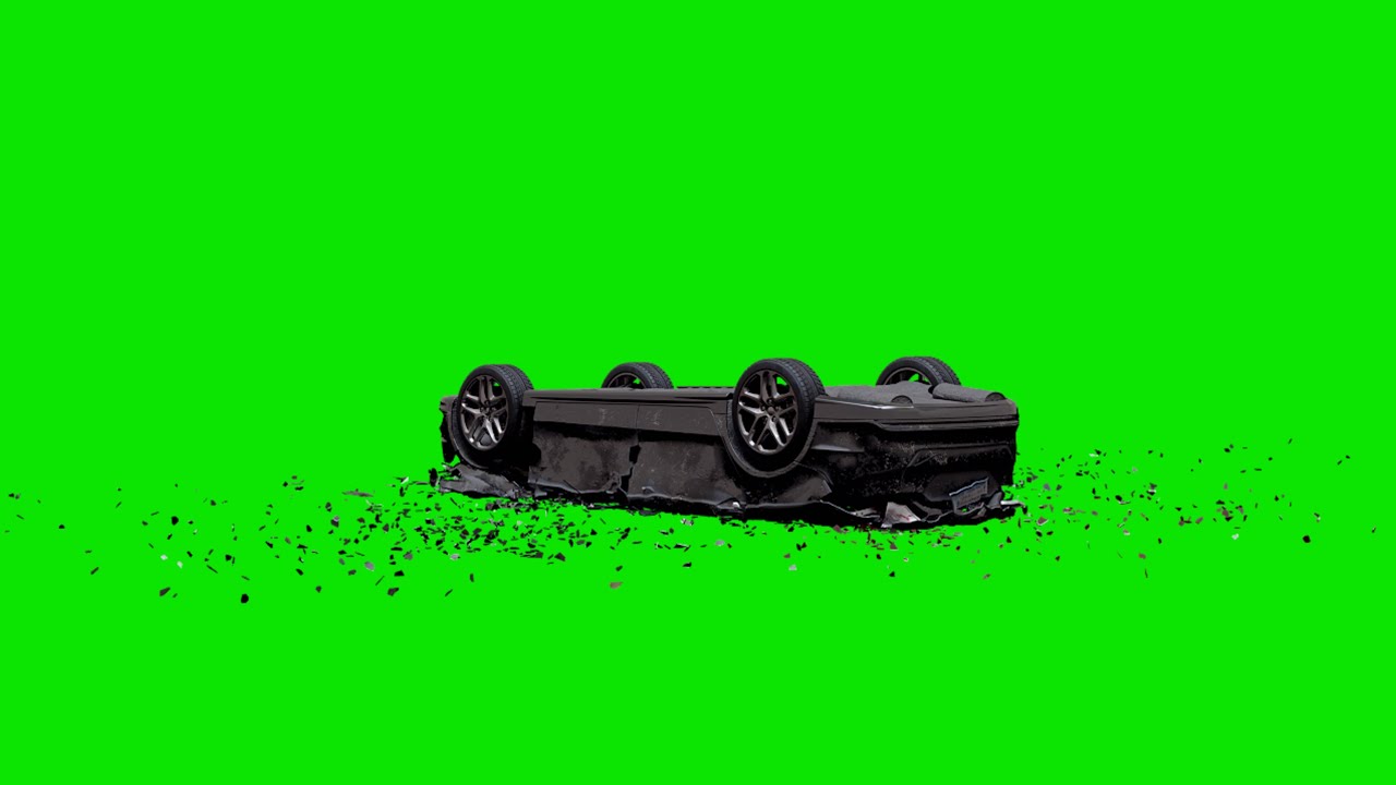 Black Car Crash -Green Screen _15 | 4K _ Google Drive Link