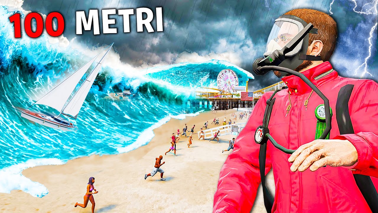 DISASTRO TSUNAMI DA 1M vs 10.000 METRI su GTA 5 RP! 🌊