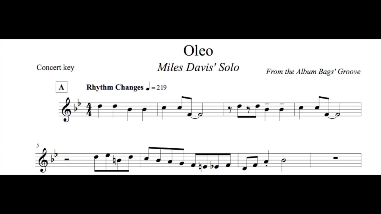 Miles Davis transcription—