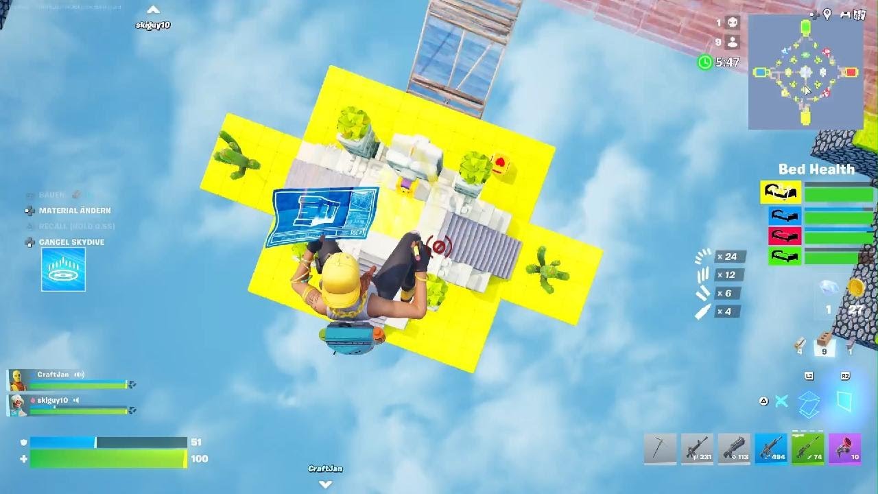 Ich habe bedwars mit Randoms gespielt.