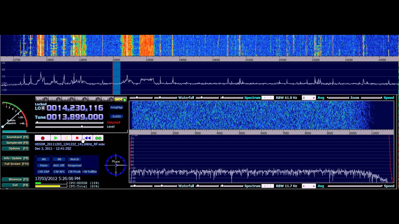 HF and Software Defined Radio: HDSDR + USRP + GNU Radio + RFMap