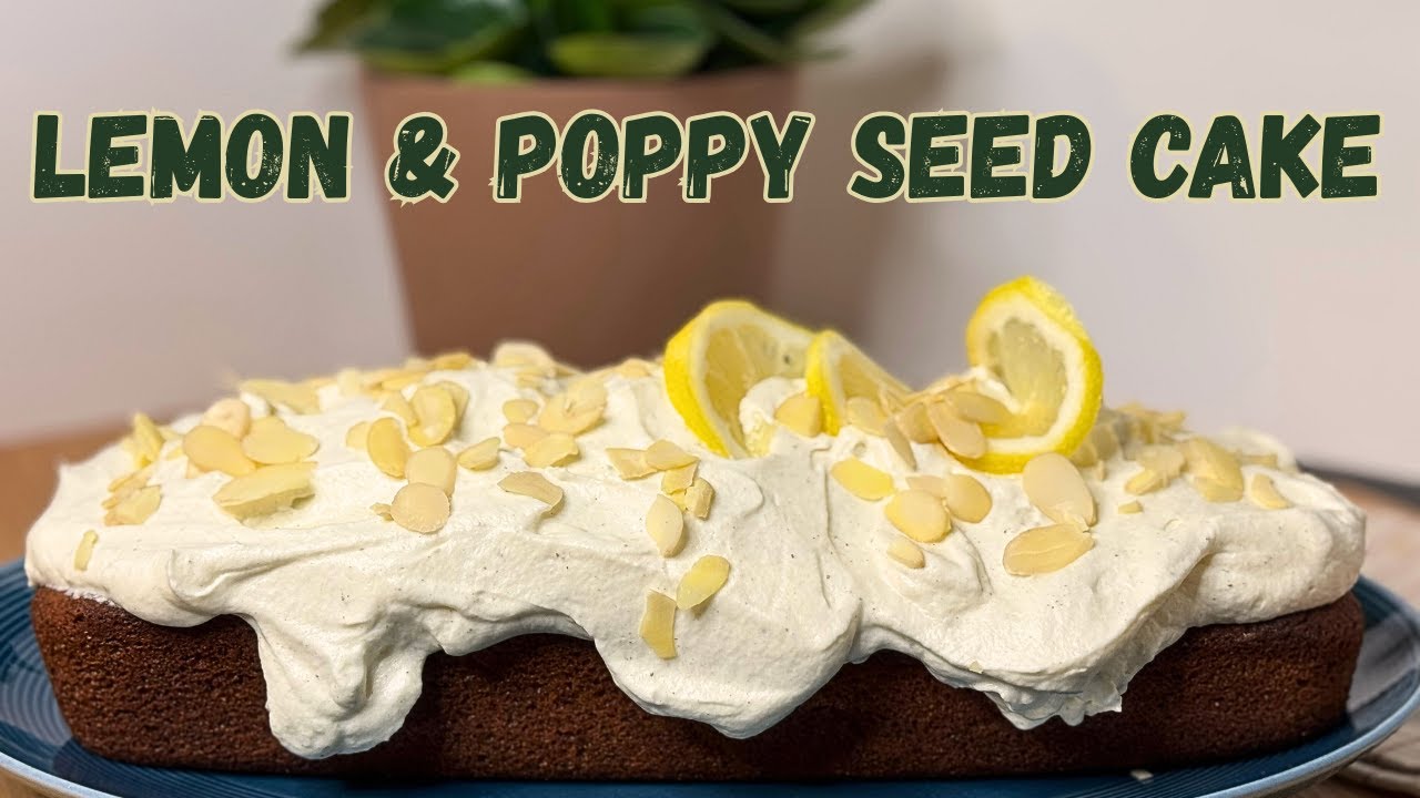 Easy Homemade Dessert! | Lemon Poppy Seed Cake with Creamy Frosting