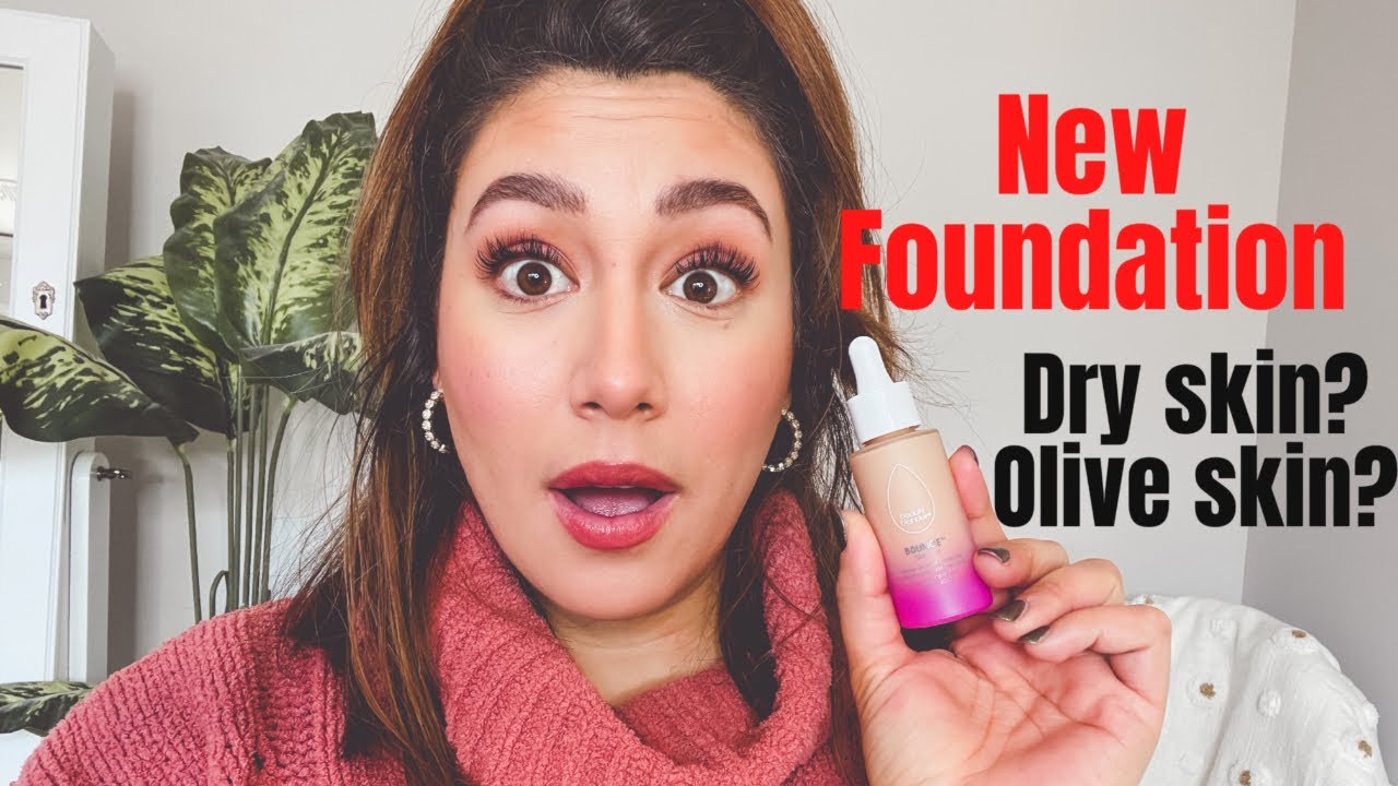 NEW BEAUTY BLENDER BOUNCE SKIN TINT FOUNDATION REVIEW Olive dry skin