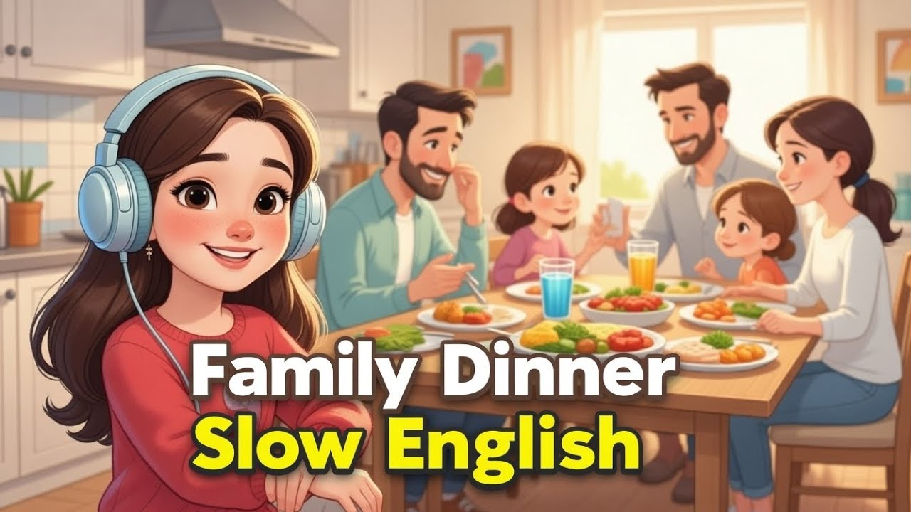Family Dinner Conversation | Slow English Podcast for Beginners