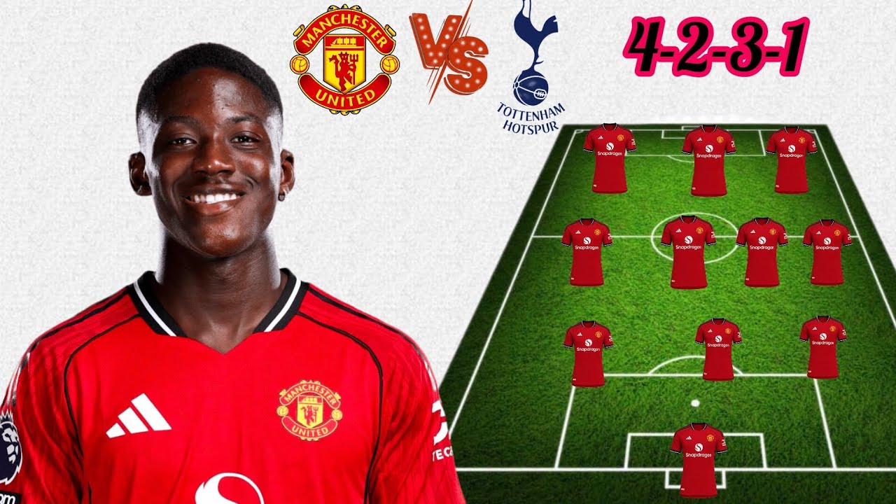 MICHAEL CARRICK ✅ PERFECT SQUAD | MANCHESTER UNITED POTENTIAL XI VS TOTTENHAM 4-2-3-1 FORMATION 