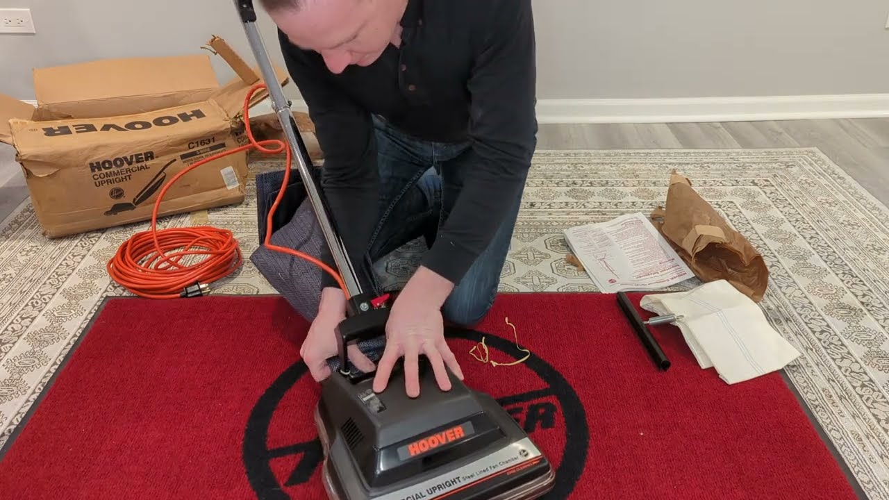 Unboxing a 2005 NOS Hoover Model C1631 Commercial Upright Vacuum