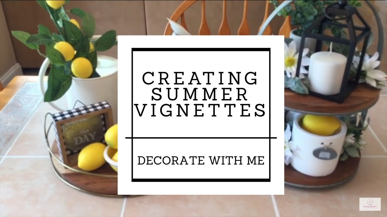 DECORATE WITH ME | 2 SUMMER VIGNETTE TRAYS | FARMHOUSE SUMMER DECOR | AB-1200B Review