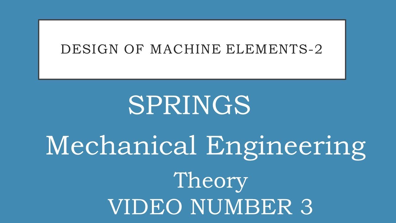 Types of Springs, Theory 3, Module 1, DME2, Mechanical Engineering, VTU