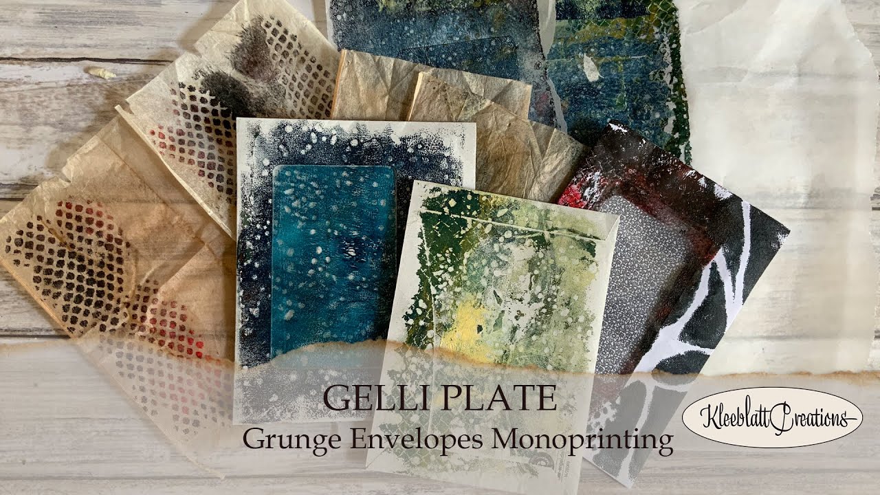 GEL PRINTING - Grunge Envelopes Monoprinting