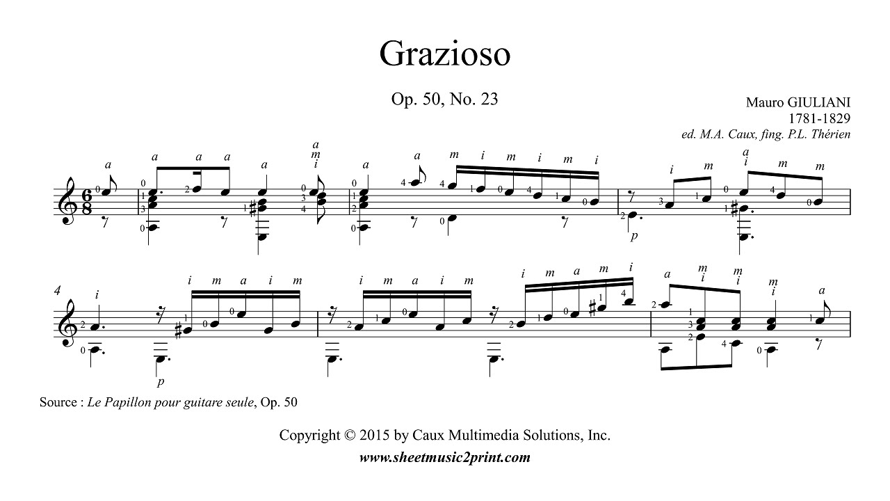 Giuliani : Grazioso Op. 50, No. 23