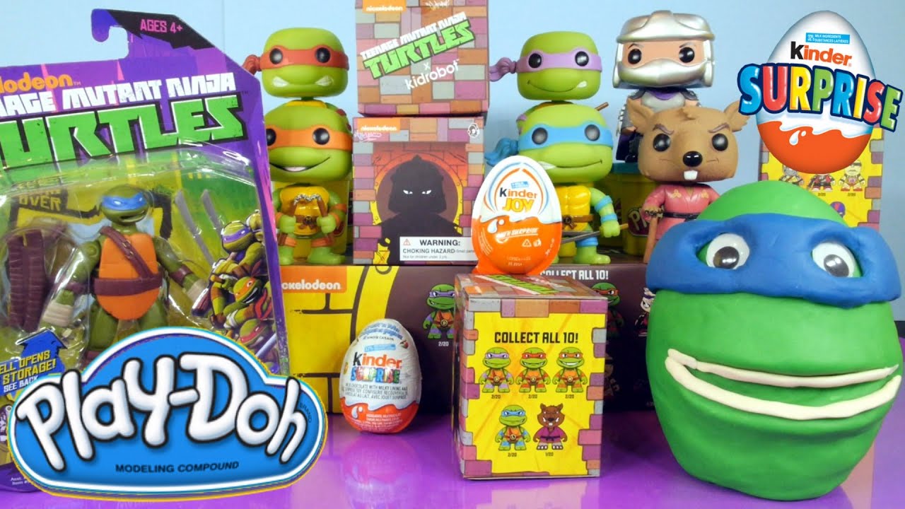 Play Doh TMNT Surprise Egg Kidrobot 2014 Mystery Bags Kinder Surprise Eggs By Disney Cars Toy Club