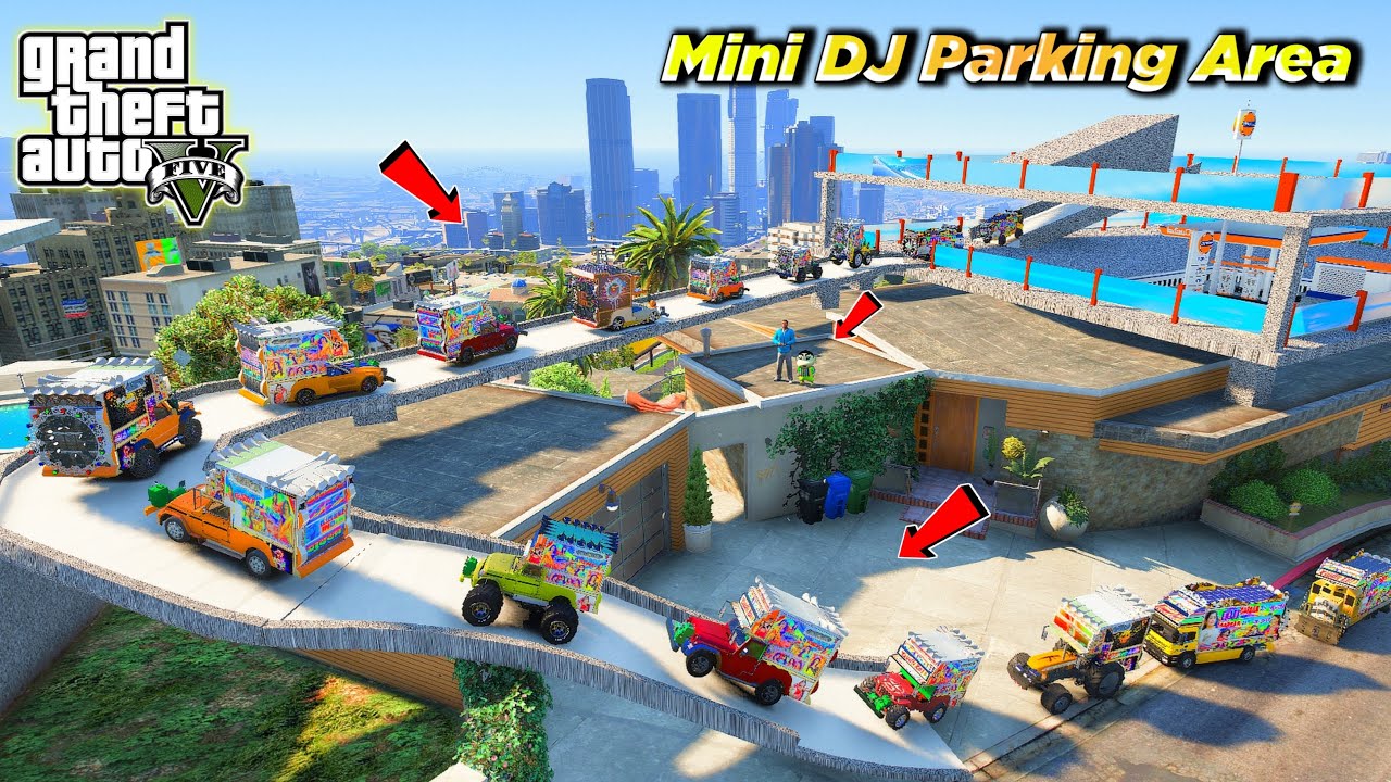 Franklin & Shinchan Build 2 Flore Parking Area For Mini RC DJ in GTA 5 | JNK GAMER