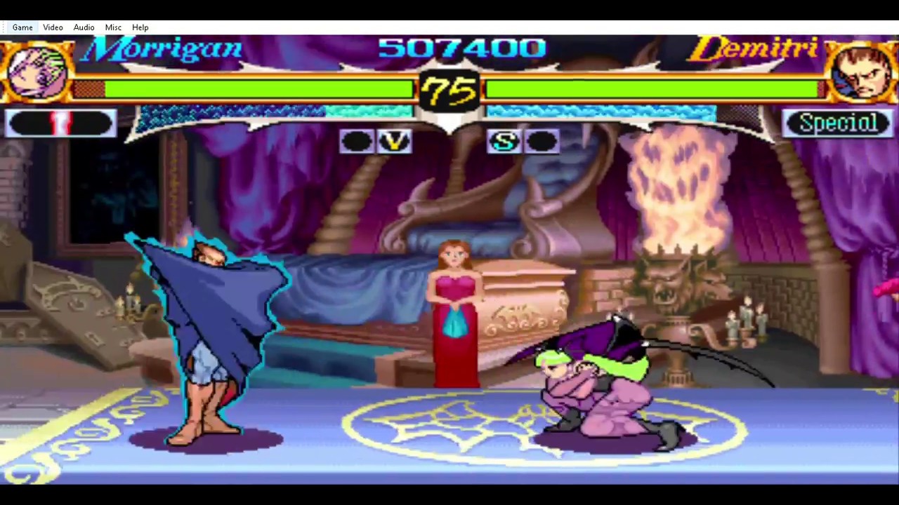 Vampire Hunter Darkstalkers Revenge Arcade Gameplay Morrigan