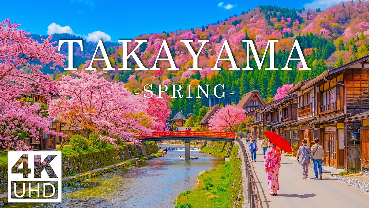 Takayama in Spring 4K - Relaxing Music With Beautiful Natural Landscape - 4K Video UHD