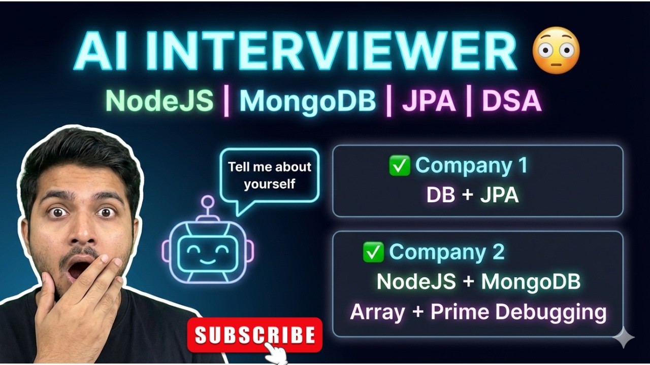 AI Interviewer Took My Interview 😳| 2 Companies Assessment Experience | NodeJS + MongoDB + JPA + DSA