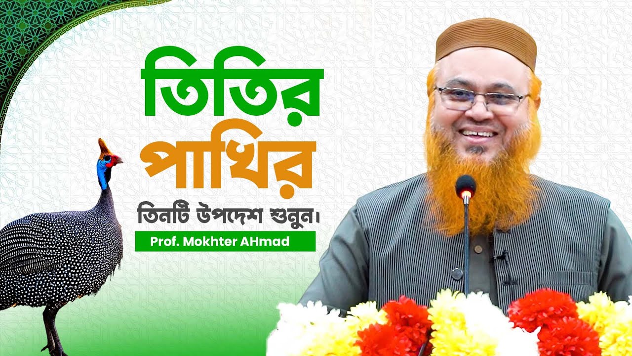 ✅ তিতির পাখির তিনটি উপদেশ শুনুন। Professor Mokhter Ahmad