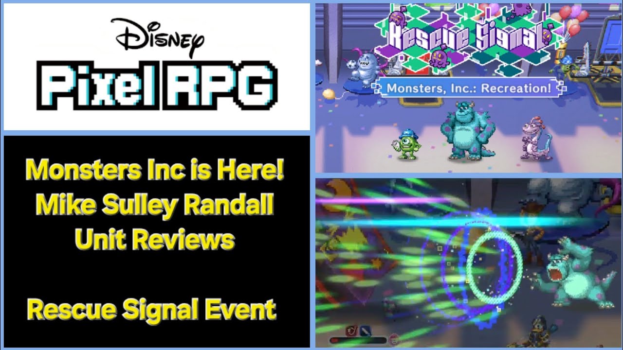 Disney Pixel RPG | Monsters Inc is Here! Mike and Sulley EX Review - Rescue Signal Event