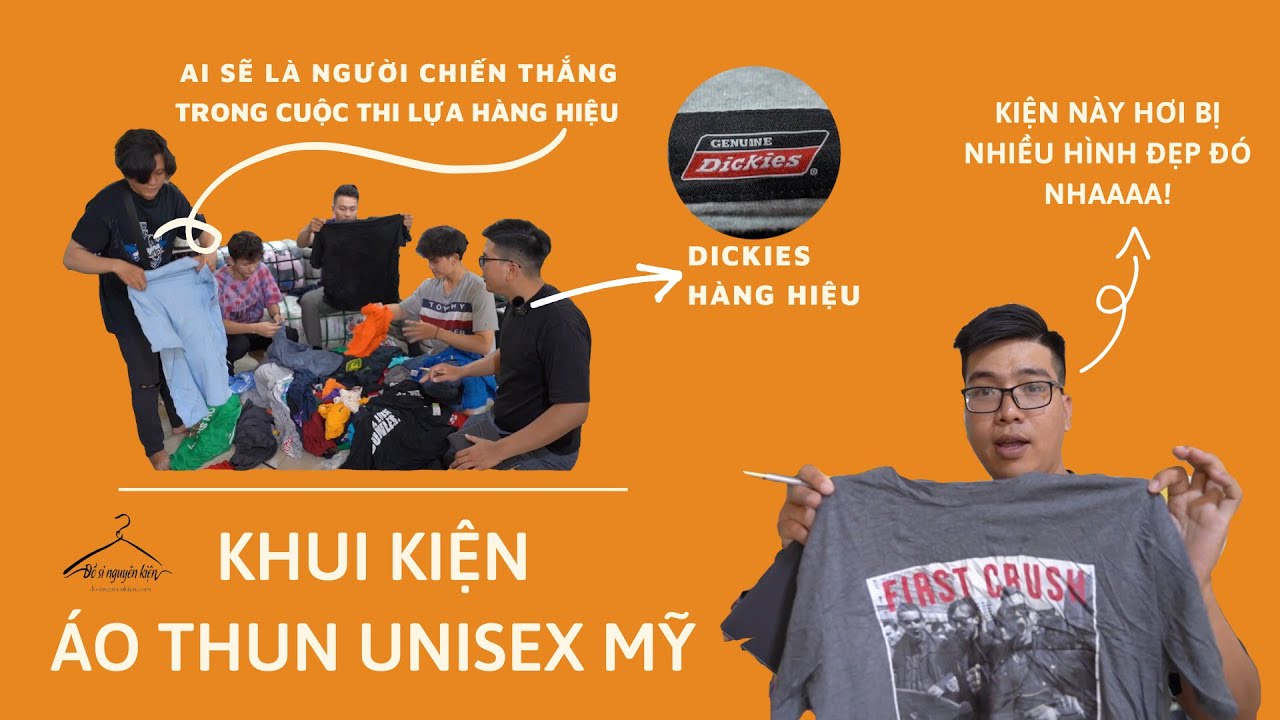 Khui Test Tép Áo Thun Unisex - Unisex Tuyển Mỹ | Cận Cảnh Khui Kiện - Sản Phẩm Thực Tế