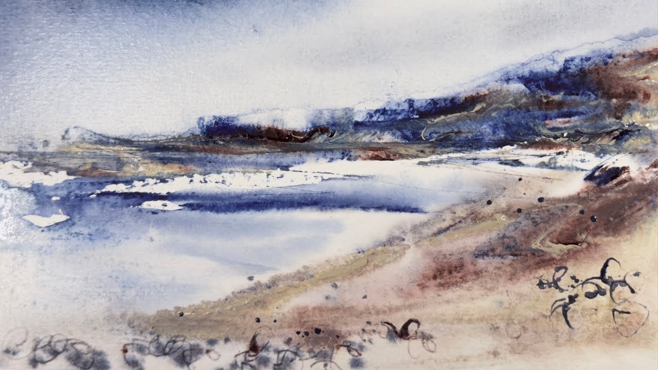 Stunning 3-color Seascape Watercolor Tutorial: Abstract & Atmospheric