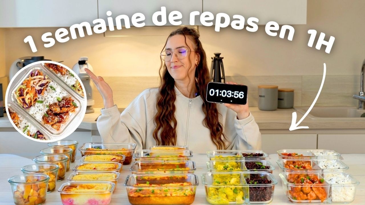 MEAL PREP : 1 semaine de repas healthy en 1h (Organisation, Menu + Liste de courses)