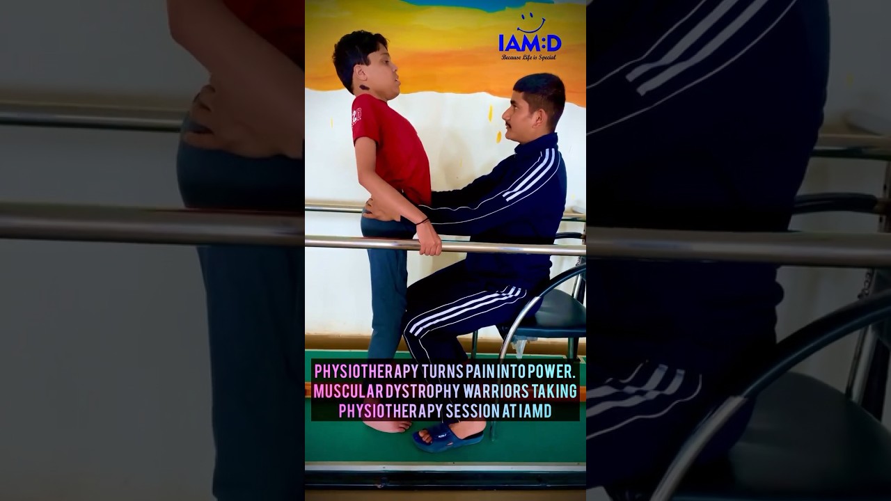 Physiotherapy turns pain into power. Muscular Dystrophy warriors taking physiotherapy session IAMD |