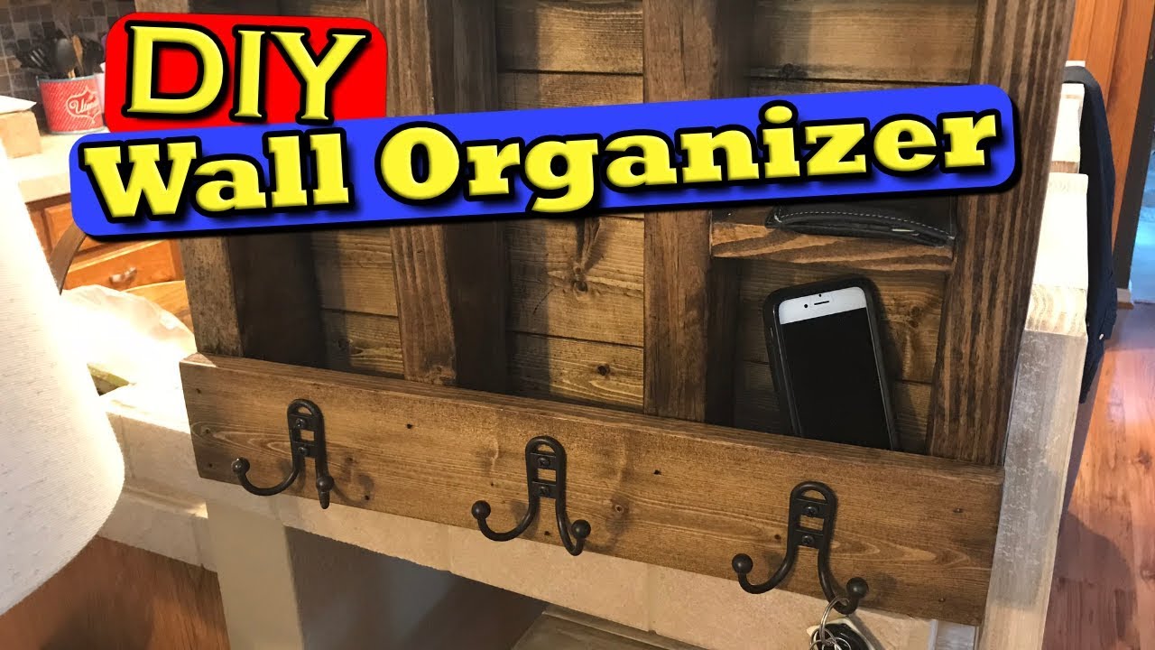 Wall Shelf Key Ring Coat Rack Mail Organizer (DIY)