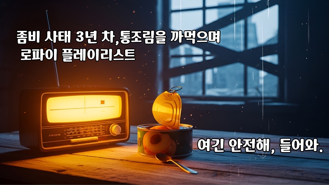 좀비 사태 3년 차, 빗소리만 들리는 안전가옥에서 통조림을 까먹으며 🎧 로파이 플레이리스트