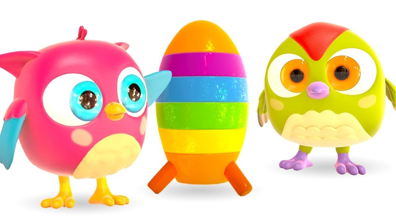 Learn colors for babies with the rocket pyramid! Cartoons for kids & baby learning videos.