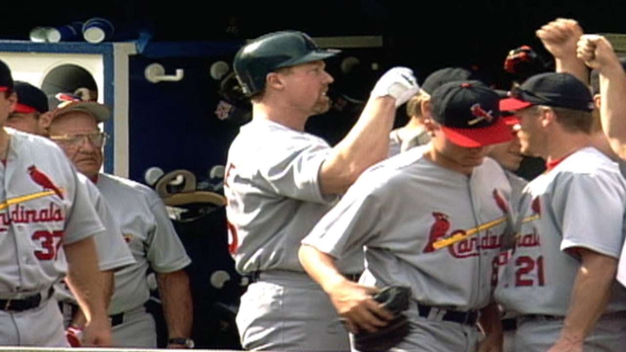 STL@CIN: McGwire hits no. 60 for second year in a row