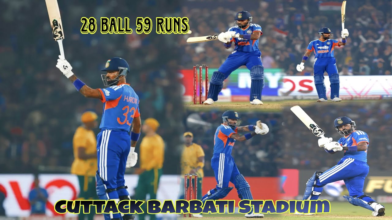 Hardik Pandya 59 Runs 28 Ball \\ Cuttack Barbati Stadium \\ One Man Army 😳#hardikpandya 