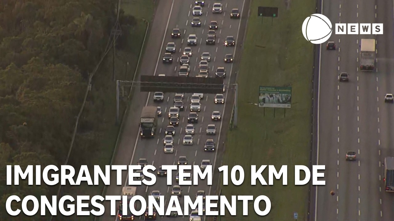 Rodovia Imigrantes tem mais de 10 km de congestionamento