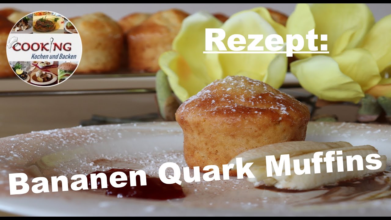 Käse Muffins | Quark Muffins | Bananenmuffins | Quarkmuffins mit Bananen schnelles Rezept