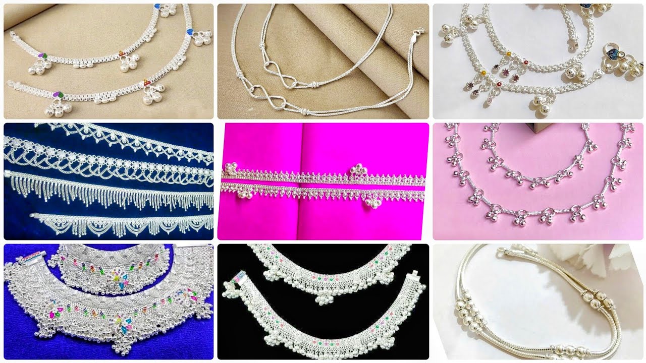 Simple Silver Payal Designs | Daily Use silver payal design | Daily use anklets designs 2024 ||