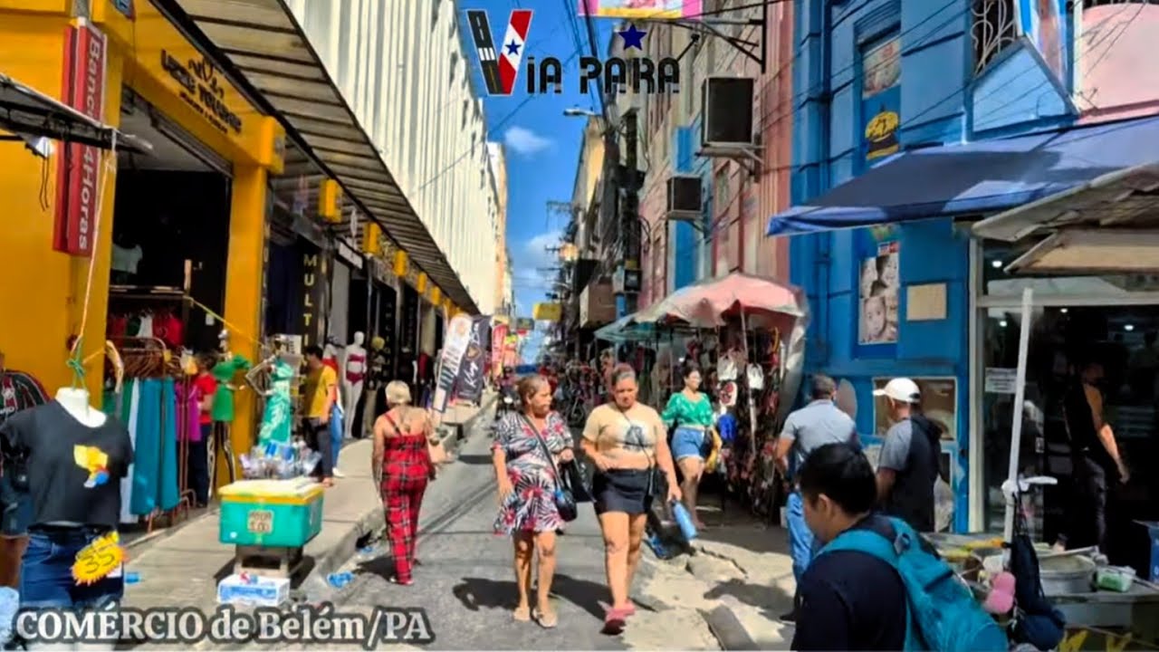 Veja como é o Centro Comercial de Belém. COP30.  Rua Santo Antônio e João Alfredo. #walking