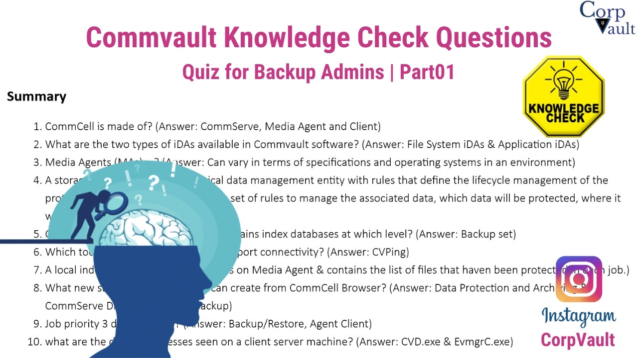 #Commvault - Knowledge Check Questions (Video-1)