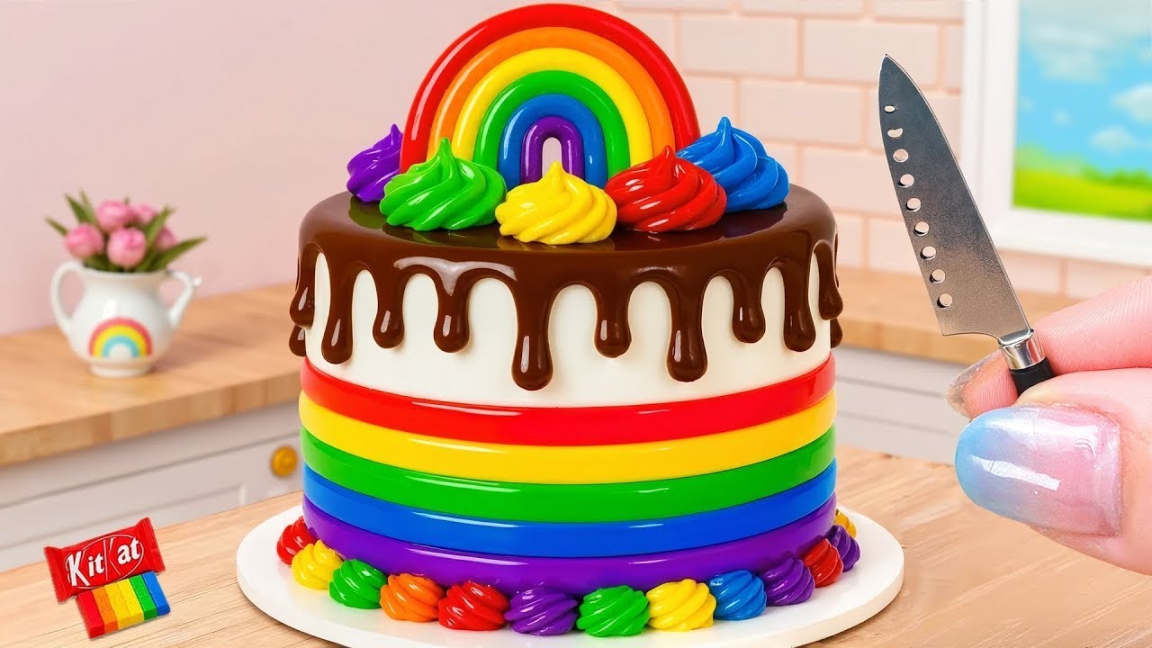 Mini Rainbow Chocolate Pop It Cake 🌈 Top Decoration Tutorial 2025 by Mini Cake Magic