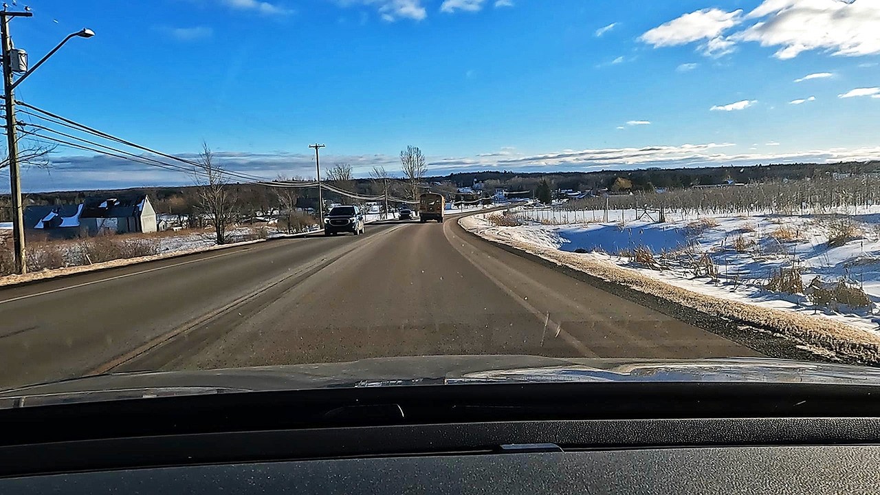 V295 Driving from Notre-Dame NB to Irishtown NB Canada Feb 2026