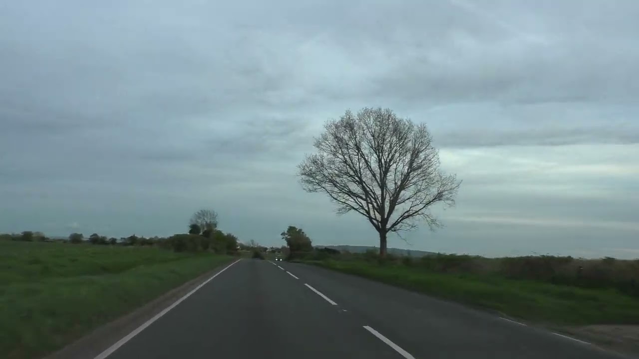 Driving On The B4084 From Worcester To Pershore, Worcestershire, England 12th April 2024