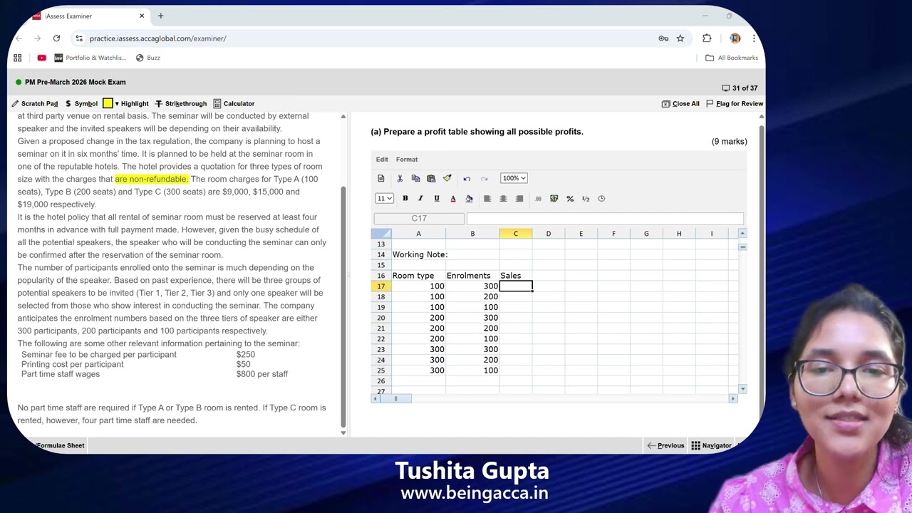 ACCA PM Pre March 26 Mock Debrief | Section C | Glory Consultancy Co | Tushita Gupta ACCA Affiliate