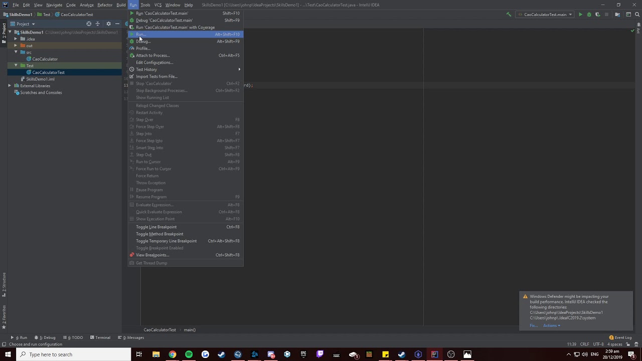 How to Create a Test on IntelliJ (JUnit)