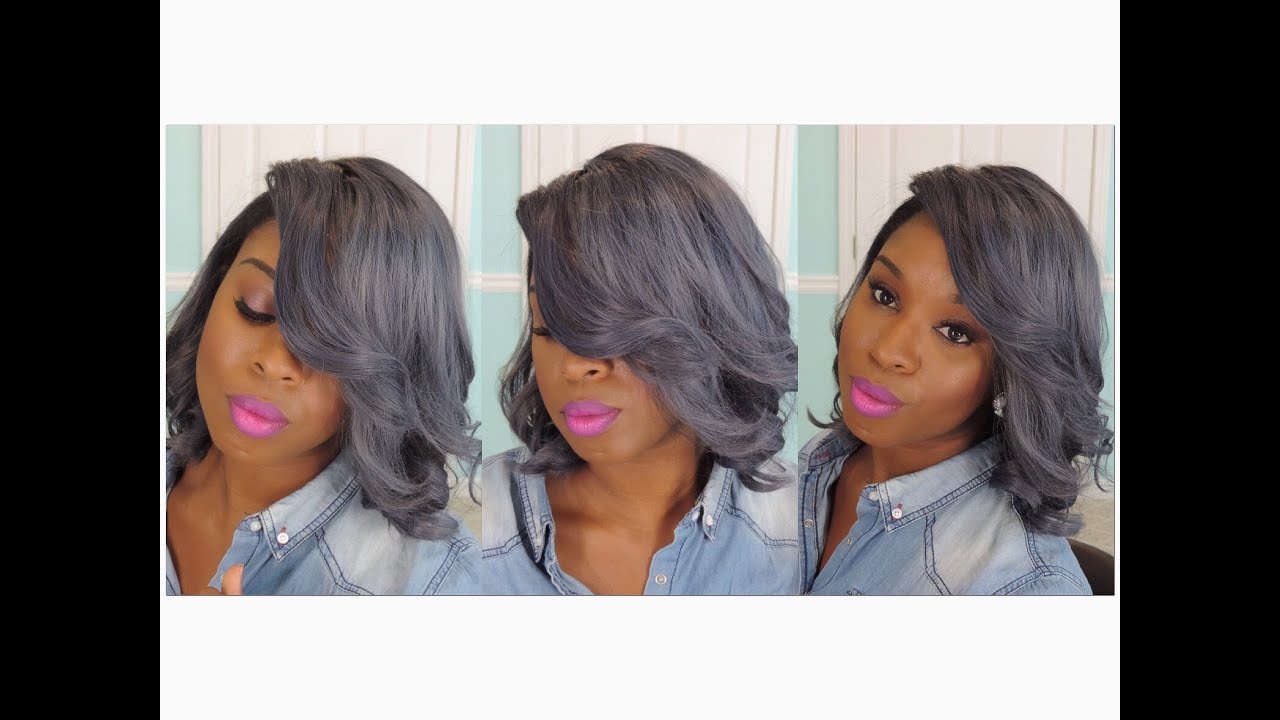 Blue/Grey Bob Wig| Ozo Wigs| Full Lace wig Bob010